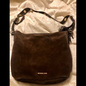 Micheal Kors brown suede crossbody purse